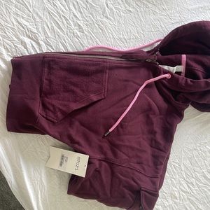 STORI brand “Renew Hoodie” size 4 (small) burgundy/maroon color.